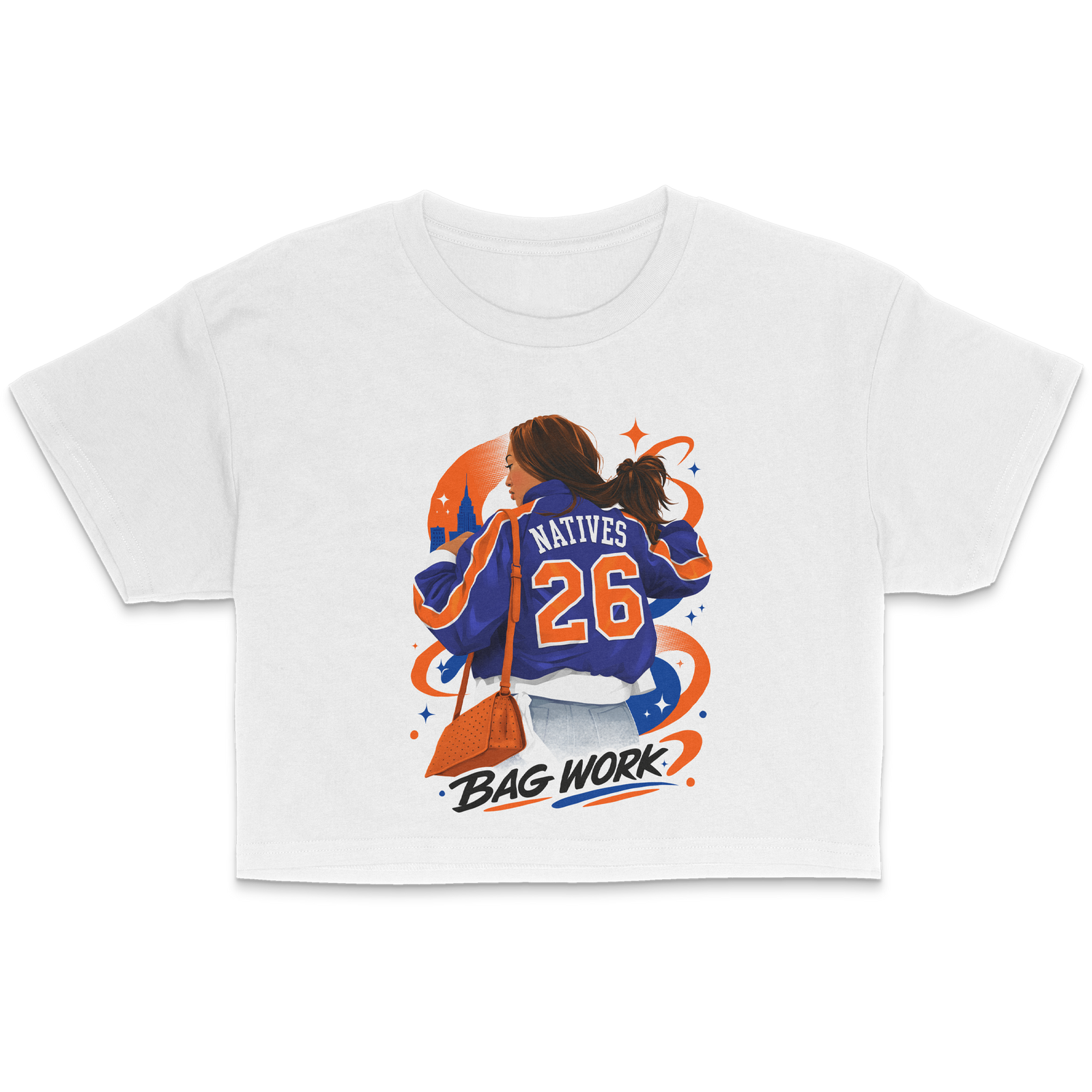 Jordyn Bag Work - Women's - Crop T-Shirt - White