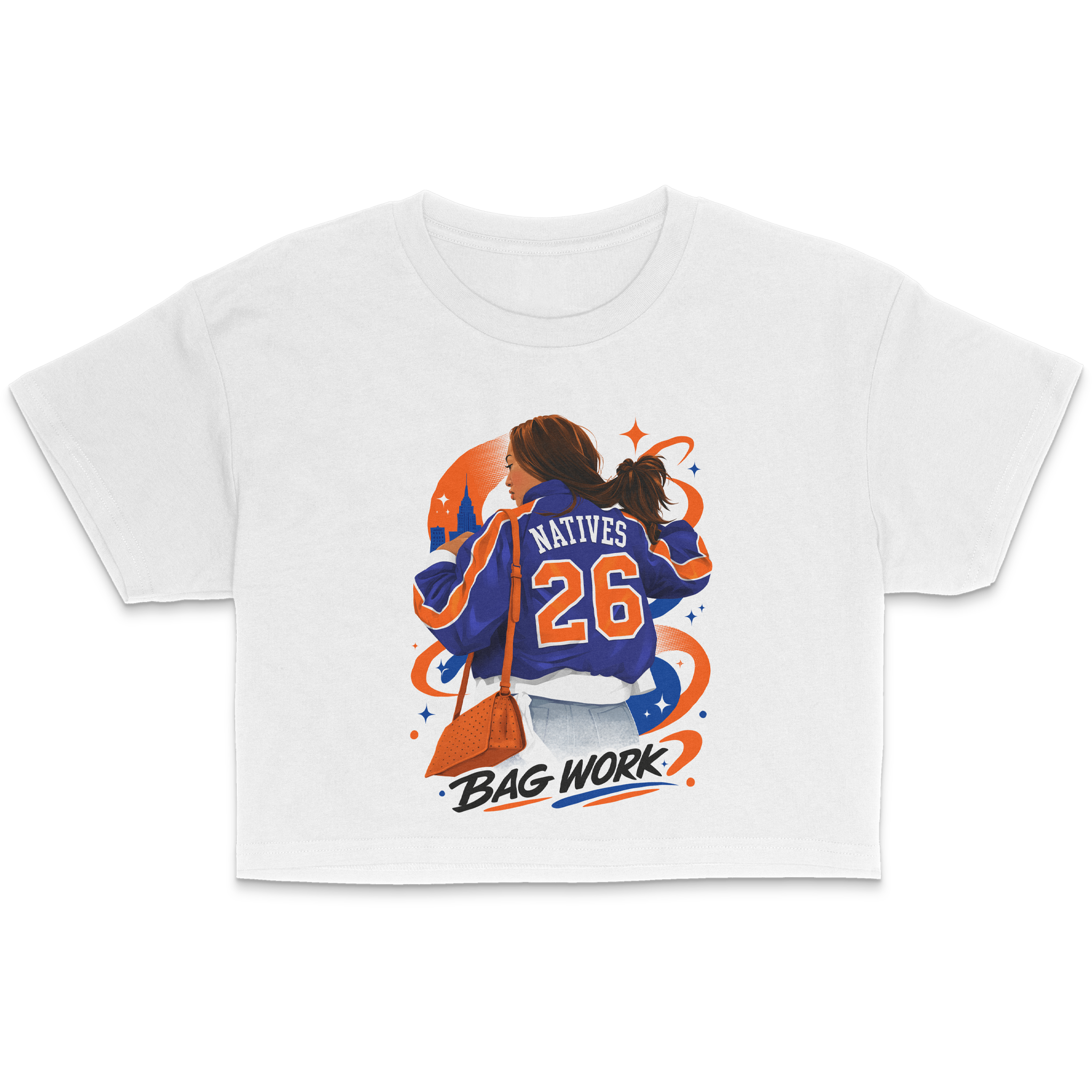 Jordyn Bag Work - Women's - Crop T-Shirt - White