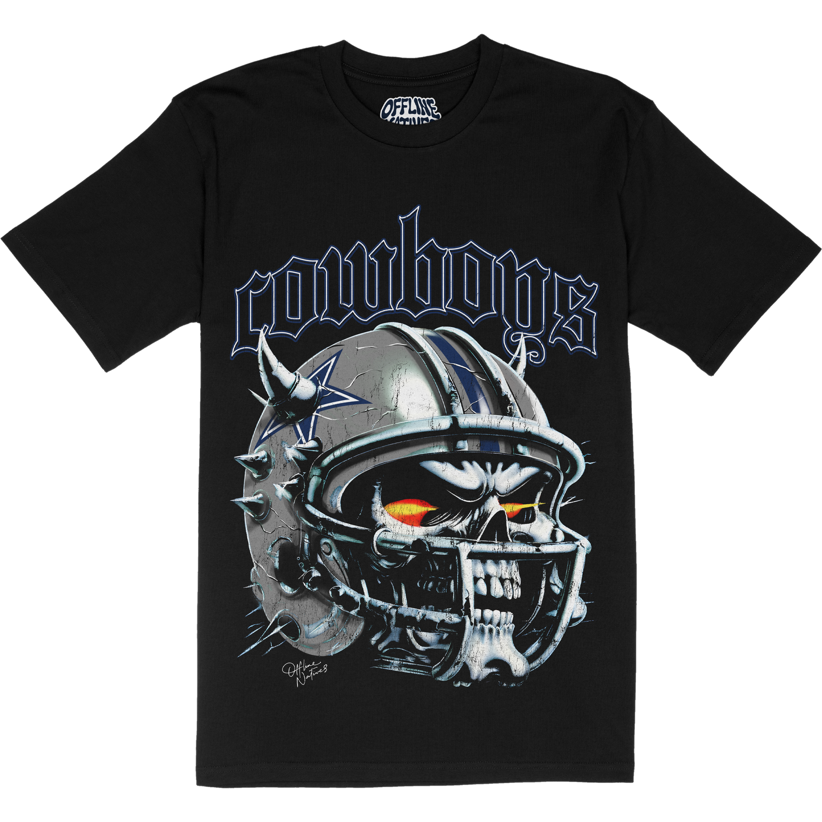 Dallas Cowboys - Skull Helmet - T-Shirt - Black