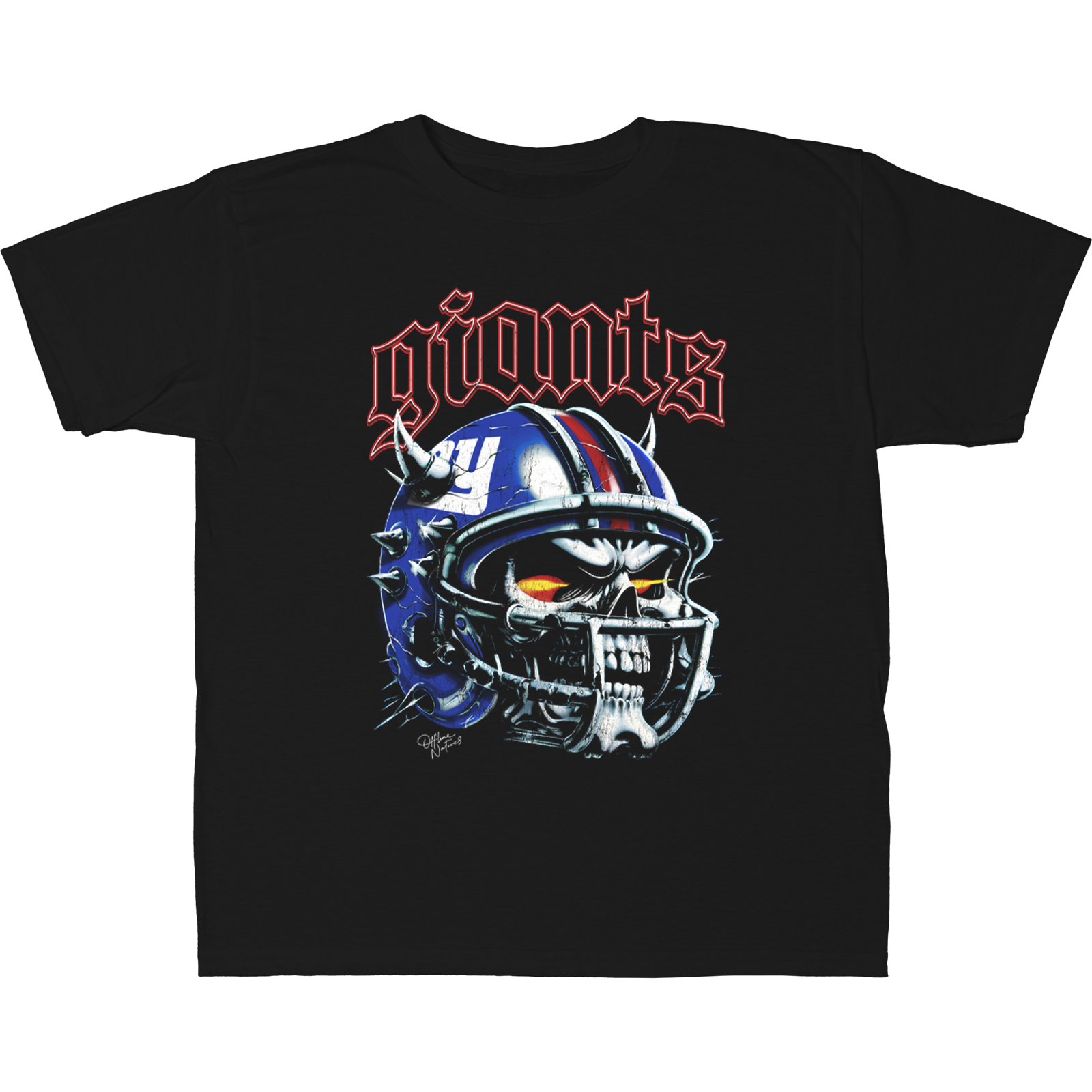 New York Giants - Skull Helmet - T-Shirt - Black - Youth