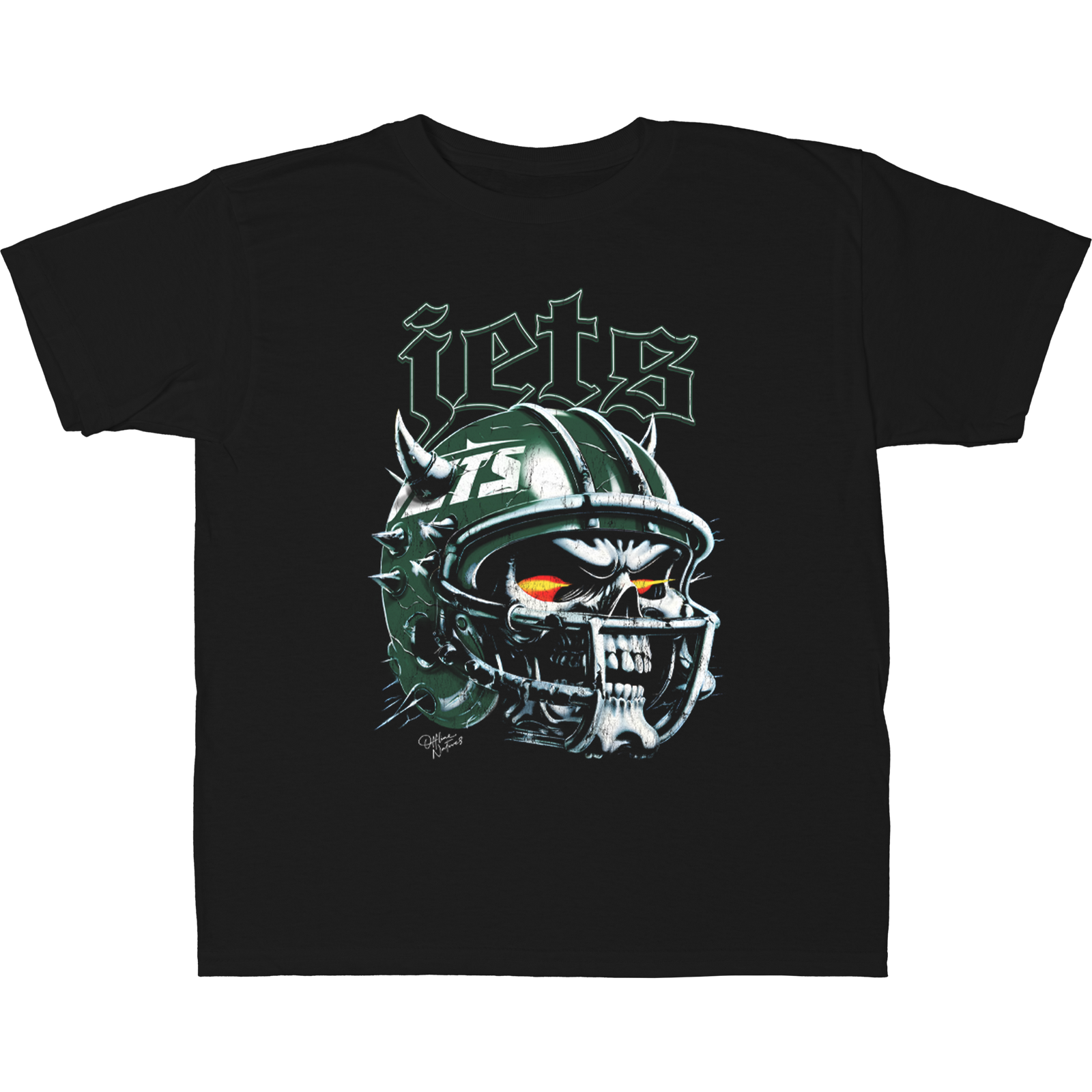 New York Jets - Skull Helmet - T-Shirt - Black - Youth