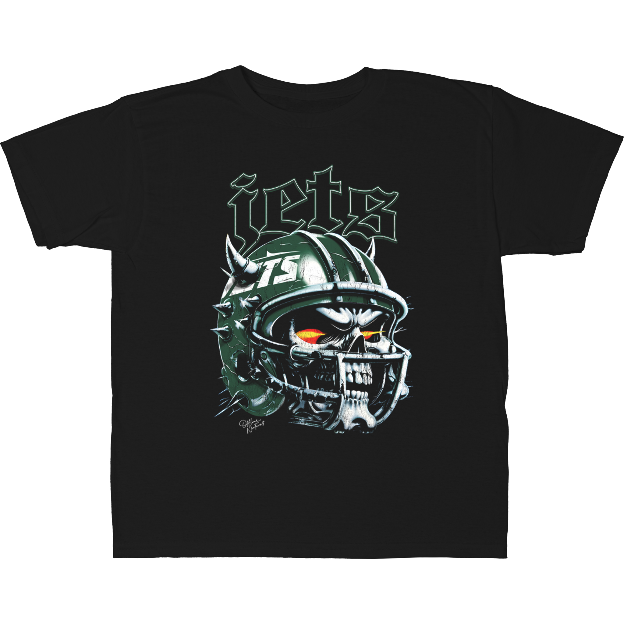 New York Jets - Skull Helmet - T-Shirt - Black - Youth