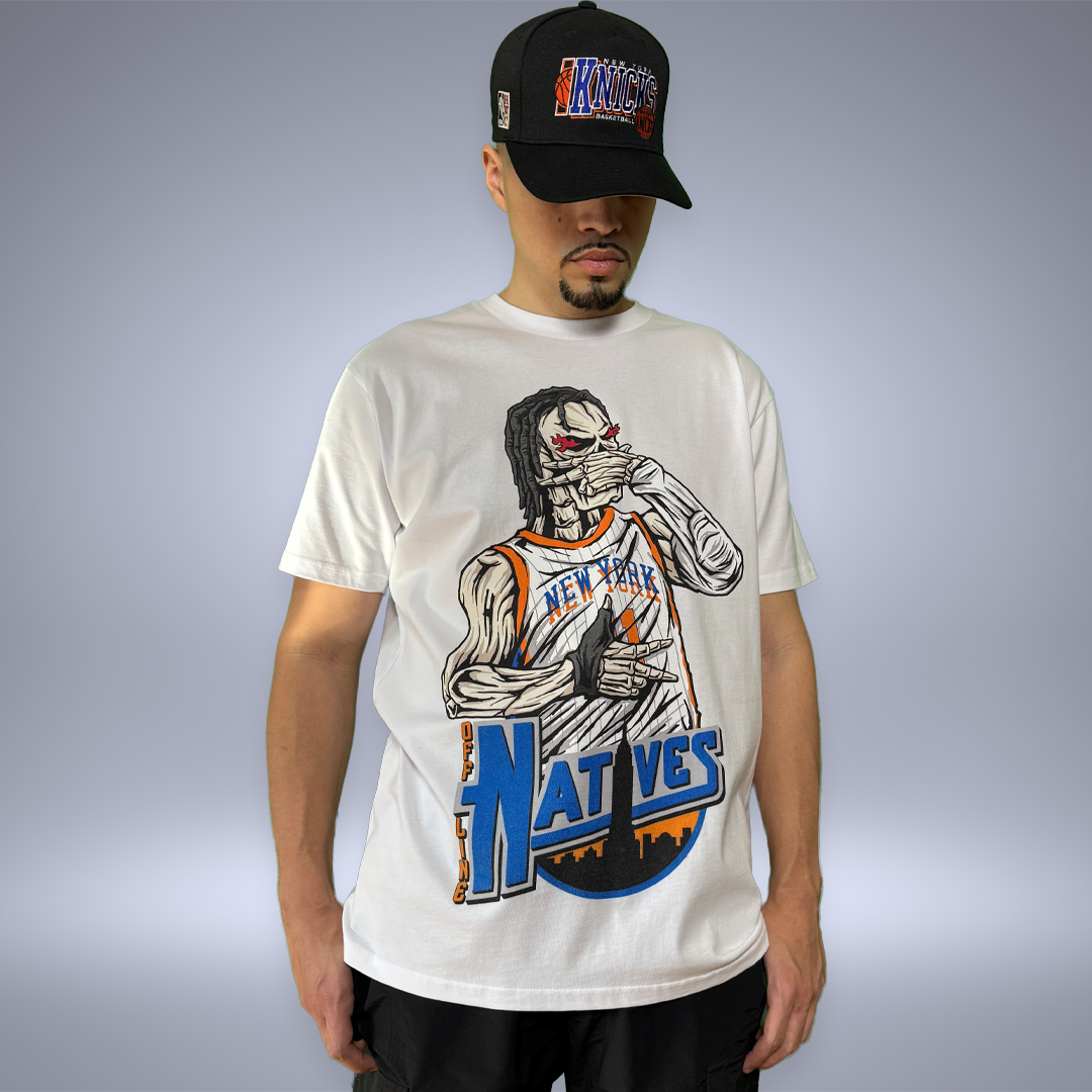 Jalen Brunson Three Point Celebration T-Shirt - 2025 City Edition - White